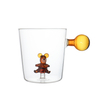 Custom Cute 3D Animal Glass Mug with Ball Shaped Handle
