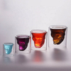 Handmade Double Wall Skeleton Shaped Skull Head Whiskey Glass Cup