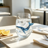 Artisanal Glassware Hand Painted 3D Blue Octopuses Heat-Resistant Glass Tumbler