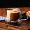 Lead Free Borosilicate Espresso Double Layer Glass Cups With Handle