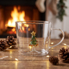Factory Direct 3d Christmas Tree Glass Cup with Handle