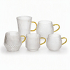 High Borosilicate Glass Vertical Stripes Color Handle Cup Glass Mug