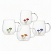 Borosilicate Glass Coffee Mug with Embedded 3D Mushroom Glass Element