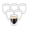 Hand Blown Double Walled Egg Shaped Clear Glass Coffee Cup