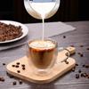 Double Wall Glass Cup for Espresso Coffee With Outer Stripes