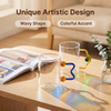 High Borosilicate Glass Water Cup with Color Handle and Ball