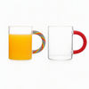 Creative High Borosilicate Glass Cup With Unique Striped Handle