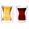 Creative Sexy Lady Muscle Man Double Wall Glass Whiskey Glasses