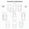 New Product Unique Double Wall Glass Single Lip Glass Cup