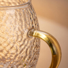 High Borosilicate Glass Vertical Stripes Color Handle Cup Glass Mug