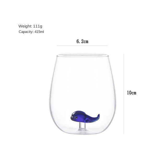Transparent High Borosilicate Glass Handleless Three-dimensional Animal Cup