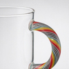 Creative High Borosilicate Glass Cup With Unique Striped Handle