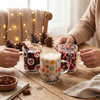 Colorful Printed Pattern Double Wall High Borosilicate Glass Mug