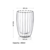 Dual-Layer Egg Shaped Stripped High Borosilicate Glass Coffee Cup