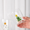 3D Christmas Tree Shaped Transparent Glass Cups Drinking Glasses
