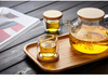 Double Wall 60ml Heat-resistant Kung Fu Tea Cups With Bamboo Plate