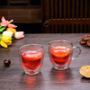 Double Wall Glass Cup for Espresso Coffee With Outer Stripes