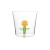 High Borosilicate Glass Coffee Mug with Embedded 3D Floral Design