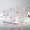 3D Pink Butterflies Champagne Goblet Glasses for Weddings Party