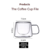 Lead Free Borosilicate Espresso Double Layer Glass Cups With Handle